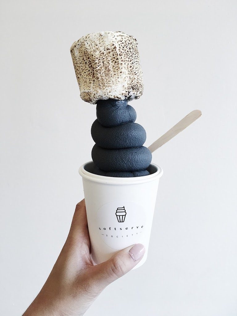 charcoal ice cream soft serve society - Carissa Lam